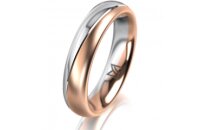 Ring 18 Karat Rot-/Weissgold 4.5 mm l&auml;ngsmatt