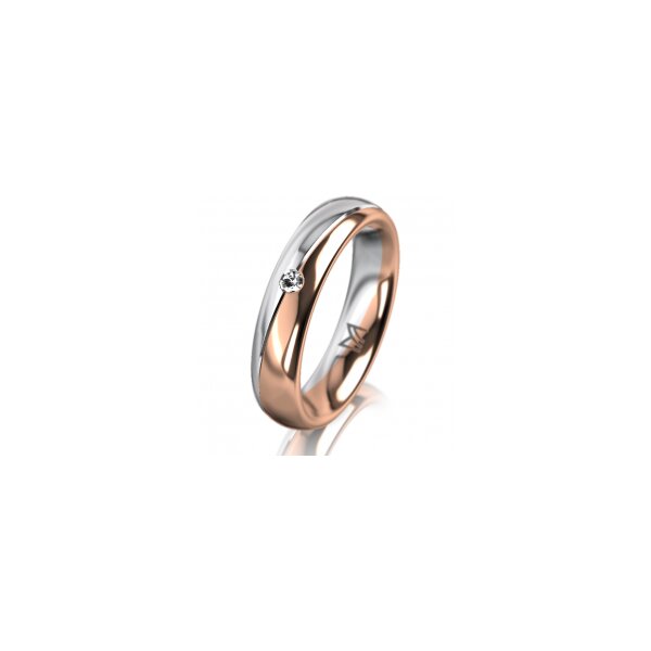 Ring 18 Karat Rot-/Weissgold 4.5 mm poliert 1 Brillant G vs 0,025ct