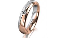 Ring 18 Karat Rot-/Weissgold 4.5 mm poliert 1 Brillant G...