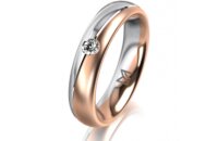 Ring 18 Karat Rot-/Weissgold 4.5 mm l&auml;ngsmatt 1...