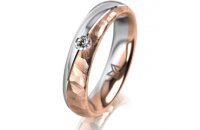 Ring 18 Karat Rot-/Weissgold 4.5 mm diamantmatt 1...