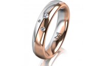 Ring 18 Karat Rot-/Weissgold 4.5 mm poliert 3 Brillanten...