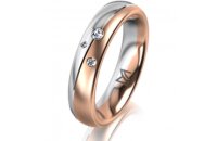 Ring 18 Karat Rot-/Weissgold 4.5 mm l&auml;ngsmatt 3...