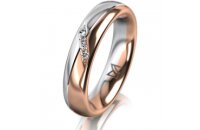 Ring 18 Karat Rot-/Weissgold 4.5 mm poliert 4 Brillanten...
