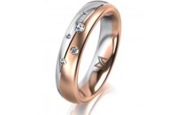 Ring 18 Karat Rot-/Weissgold 4.5 mm l&auml;ngsmatt 5...