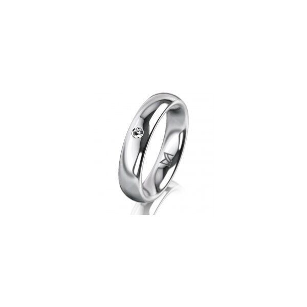 Ring 14 Karat Weissgold 4.5 mm poliert 1 Brillant G vs 0,025ct