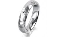 Ring 14 Karat Weissgold 4.5 mm diamantmatt 1 Brillant G...
