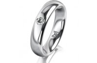 Ring 14 Karat Weissgold 4.5 mm poliert 1 Brillant G vs...