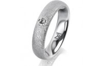 Ring 14 Karat Weissgold 4.5 mm kreismatt 1 Brillant G vs...
