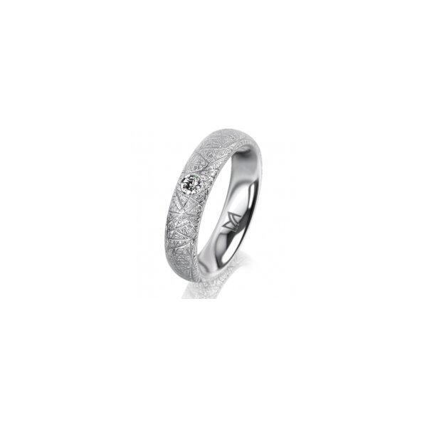 Ring 14 Karat Weissgold 4.5 mm kristallmatt 1 Brillant G vs 0,065ct