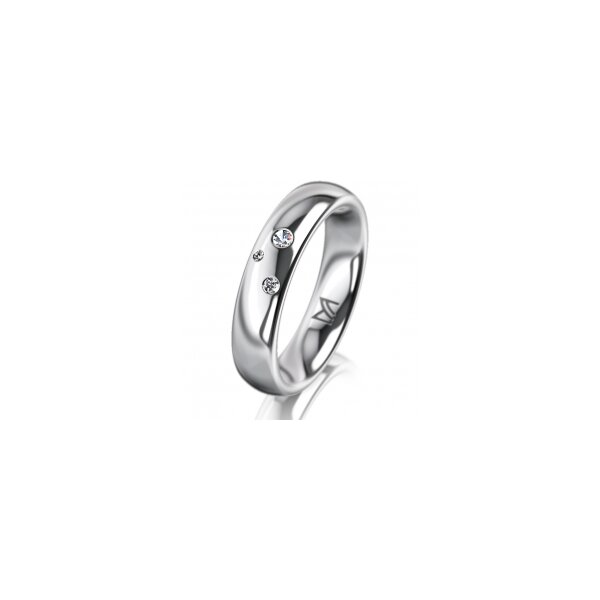 Ring 14 Karat Weissgold 4.5 mm poliert 3 Brillanten G vs Gesamt 0,035ct