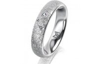 Ring 14 Karat Weissgold 4.5 mm kristallmatt 3 Brillanten...