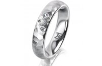 Ring 14 Karat Weissgold 4.5 mm diamantmatt 3 Brillanten G...