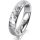 Ring 14 Karat Weissgold 4.5 mm diamantmatt 3 Brillanten G vs Gesamt 0,035ct