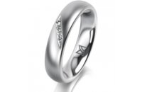 Ring 14 Karat Weissgold 4.5 mm l&auml;ngsmatt 4...