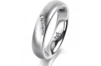 Ring 14 Karat Weissgold 4.5 mm sandmatt 4 Brillanten G vs...