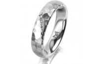 Ring 14 Karat Weissgold 4.5 mm diamantmatt 4 Brillanten G...