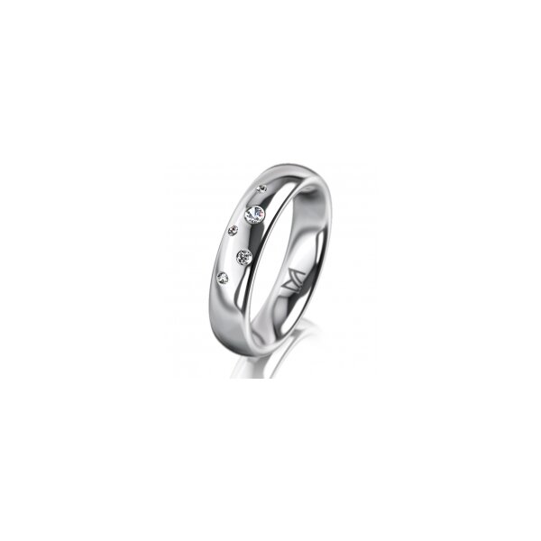 Ring 14 Karat Weissgold 4.5 mm poliert 5 Brillanten G vs Gesamt 0,045ct