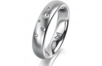Ring 14 Karat Weissgold 4.5 mm l&auml;ngsmatt 5...