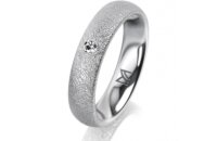 Ring 18 Karat Weissgold 4.5 mm kreismatt 1 Brillant G vs...