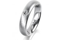 Ring 18 Karat Weissgold 4.5 mm sandmatt 1 Brillant G vs...