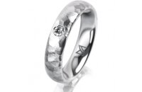Ring 18 Karat Weissgold 4.5 mm diamantmatt 1 Brillant G...