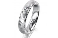 Ring 18 Karat Weissgold 4.5 mm diamantmatt 3 Brillanten G...