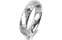 Ring 18 Karat Weissgold 4.5 mm diamantmatt 4 Brillanten G...
