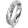 Ring 18 Karat Weissgold 4.5 mm diamantmatt 5 Brillanten G vs Gesamt 0,045ct