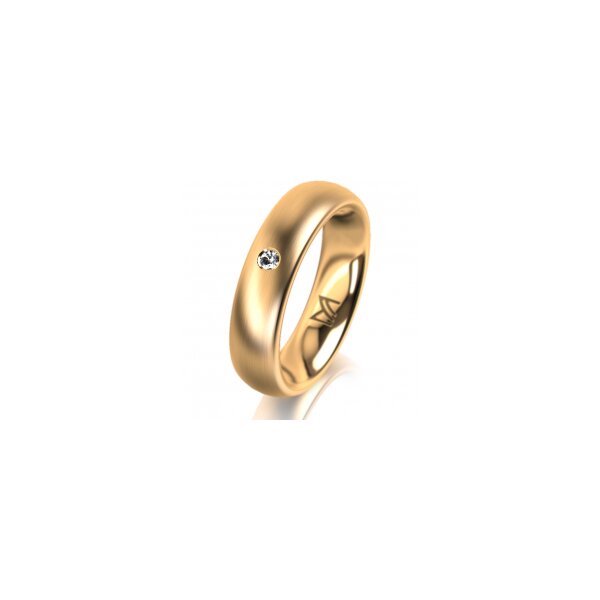 Ring 14 Karat Gelbgold 5.0 mm l&auml;ngsmatt 1 Brillant G vs 0,025ct