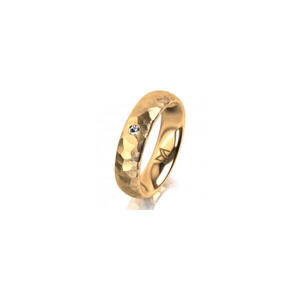 Ring 14 Karat Gelbgold 5.0 mm diamantmatt 1 Brillant G vs 0,025ct