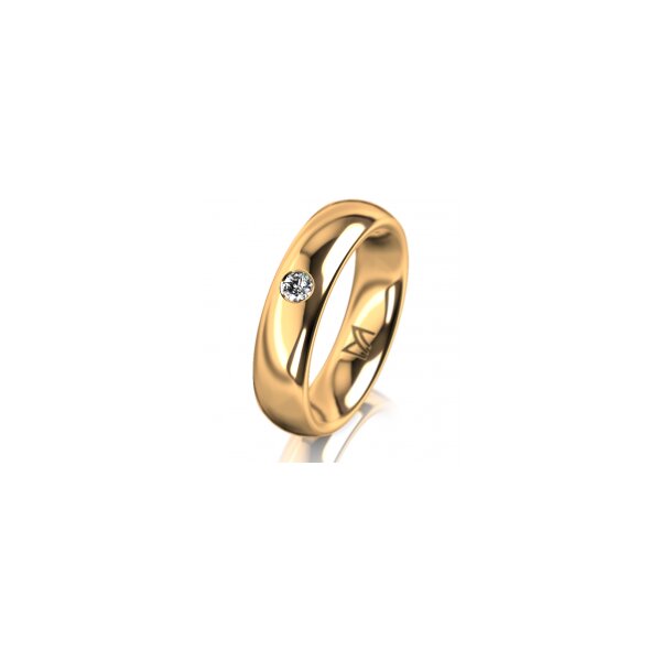 Ring 14 Karat Gelbgold 5.0 mm poliert 1 Brillant G vs 0,065ct