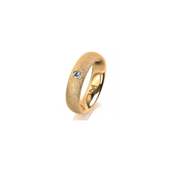 Ring 14 Karat Gelbgold 5.0 mm kreismatt 1 Brillant G vs 0,065ct