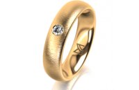 Ring 14 Karat Gelbgold 5.0 mm sandmatt 1 Brillant G vs...