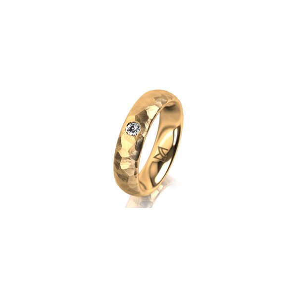 Ring 14 Karat Gelbgold 5.0 mm diamantmatt 1 Brillant G vs 0,065ct