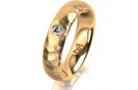 Ring 14 Karat Gelbgold 5.0 mm diamantmatt 1 Brillant G vs...
