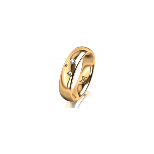 Ring 14 Karat Gelbgold 5.0 mm poliert 3 Brillanten G vs Gesamt 0,040ct