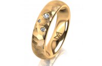 Ring 14 Karat Gelbgold 5.0 mm diamantmatt 3 Brillanten G...