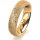 Ring 14 Karat Gelbgold 5.0 mm kristallmatt 5 Brillanten G vs Gesamt 0,035ct