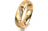 Ring 14 Karat Gelbgold 5.0 mm diamantmatt 5 Brillanten G...