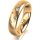 Ring 14 Karat Gelbgold 5.0 mm l&auml;ngsmatt 5 Brillanten G vs Gesamt 0,055ct