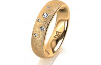 Ring 14 Karat Gelbgold 5.0 mm kreismatt 5 Brillanten G vs...