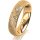 Ring 14 Karat Gelbgold 5.0 mm kristallmatt 5 Brillanten G vs Gesamt 0,055ct