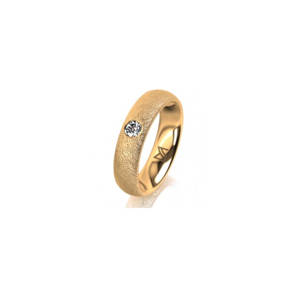 Ring 14 Karat Gelbgold 5.0 mm kreismatt 1 Brillant G vs 0,110ct