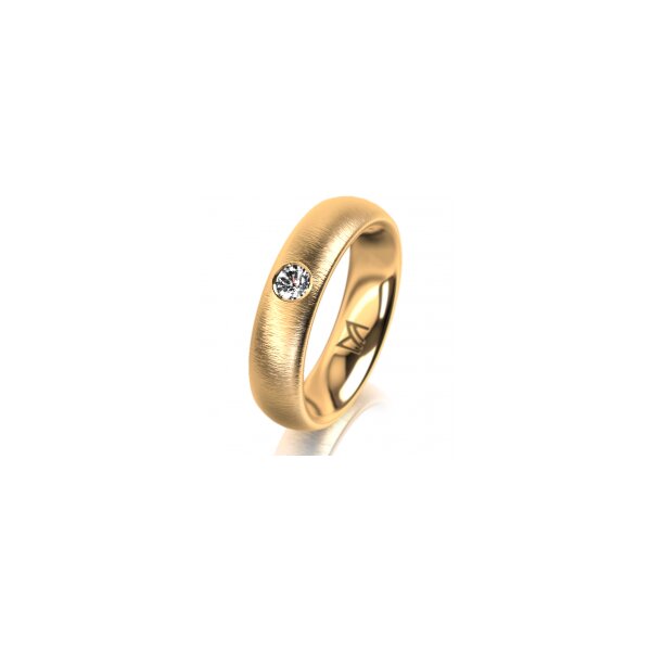 Ring 14 Karat Gelbgold 5.0 mm sandmatt 1 Brillant G vs 0,110ct