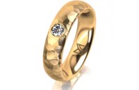 Ring 14 Karat Gelbgold 5.0 mm diamantmatt 1 Brillant G vs...