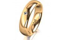 Ring 18 Karat Gelbgold 5.0 mm poliert 1 Brillant G vs...