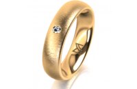 Ring 18 Karat Gelbgold 5.0 mm sandmatt 1 Brillant G vs...