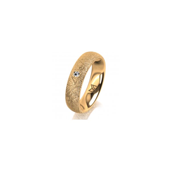 Ring 18 Karat Gelbgold 5.0 mm kristallmatt 1 Brillant G vs 0,025ct