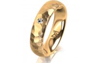 Ring 18 Karat Gelbgold 5.0 mm diamantmatt 1 Brillant G vs...